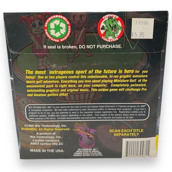 VTG NOS Fuzzy’s World Shareware PC Game 3.5” Disk Wiz Technology NEW SEALED! - Picture 2 of 4